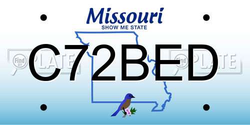 C72BED Missouri License Plate