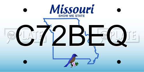 C72BEQ Missouri License Plate