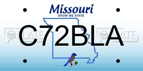 C72BLA Missouri License Plate