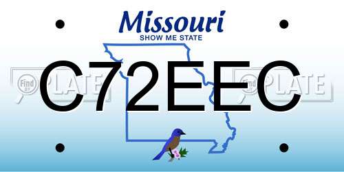 C72EEC Missouri License Plate