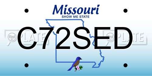 C72SED Missouri License Plate