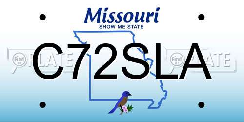 C72SLA Missouri License Plate
