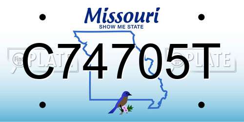 C74705T Missouri License Plate