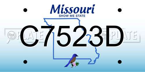 C7523D Missouri License Plate