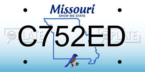 C752ED Missouri License Plate