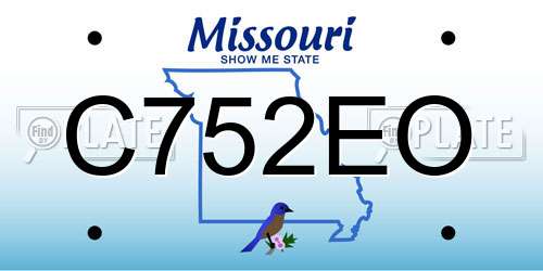 C752EO Missouri License Plate