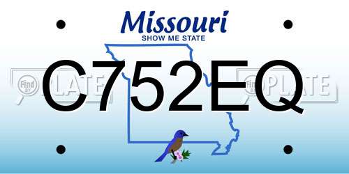 C752EQ Missouri License Plate