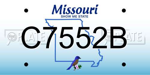 C7552B Missouri License Plate