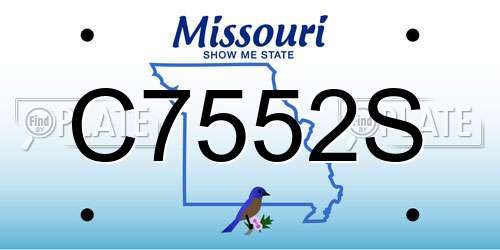 C7552S Missouri License Plate