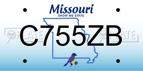 C755ZB Missouri License Plate