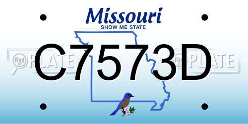 C7573D Missouri License Plate