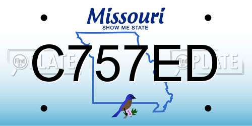 C757ED Missouri License Plate