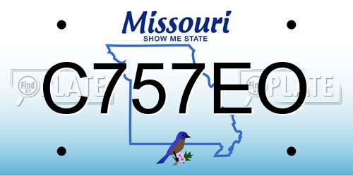 C757EO Missouri License Plate