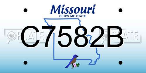C7582B Missouri License Plate
