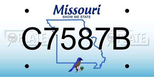 C7587B Missouri License Plate