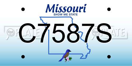 C7587S Missouri License Plate