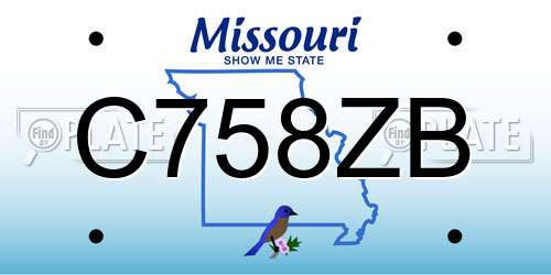 C758ZB Missouri License Plate