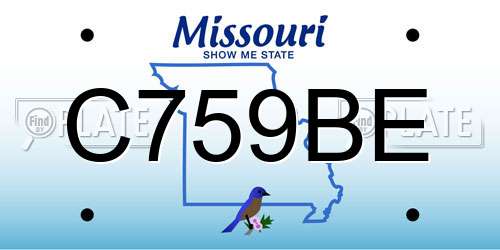 C759BE Missouri License Plate