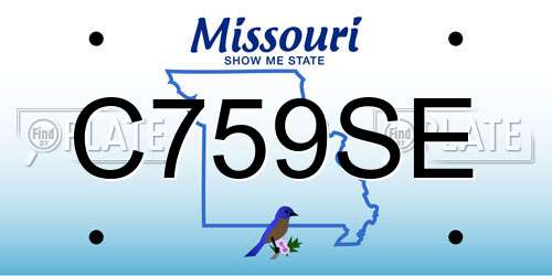 C759SE Missouri License Plate