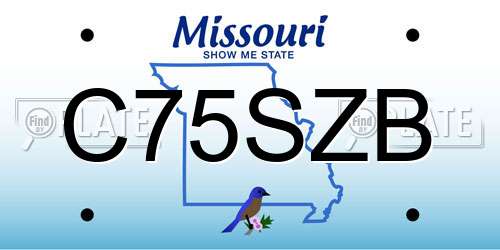 C75SZB Missouri License Plate