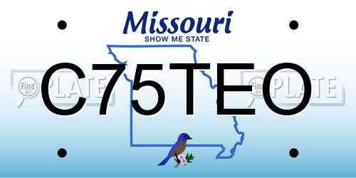 C75TEO Missouri License Plate