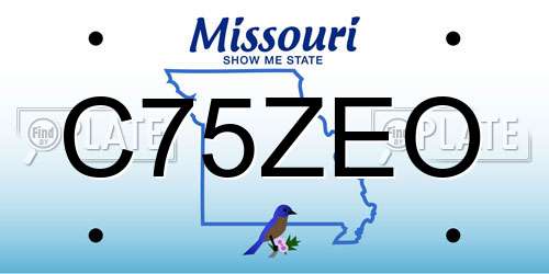 C75ZEO Missouri License Plate