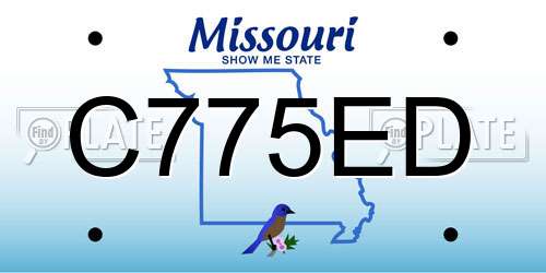 C775ED Missouri License Plate