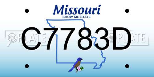 C7783D Missouri License Plate