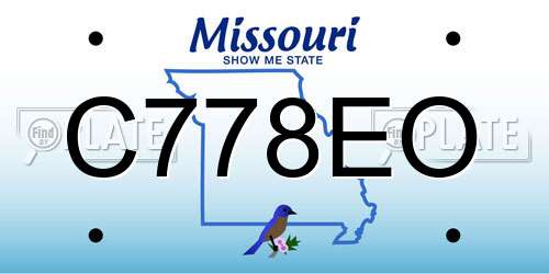 C778EO Missouri License Plate