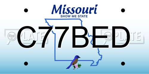 C77BED Missouri License Plate