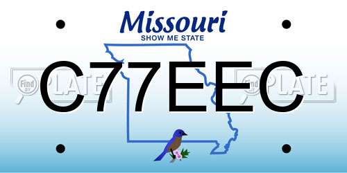 C77EEC Missouri License Plate