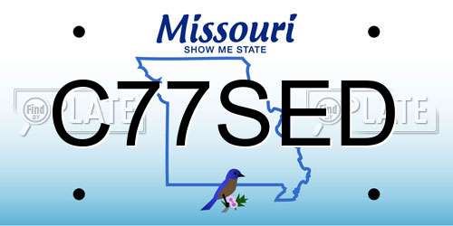 C77SED Missouri License Plate