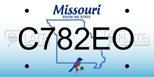 C782EO Missouri License Plate