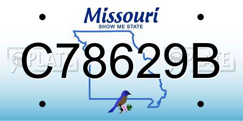 C78629B Missouri License Plate
