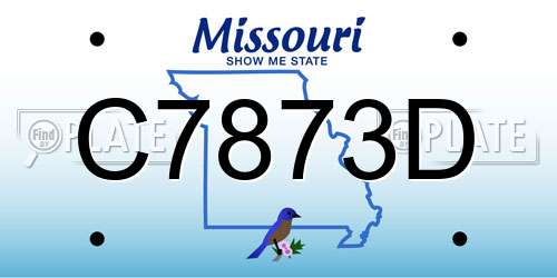 C7873D Missouri License Plate