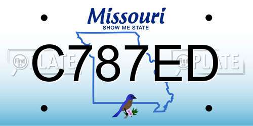 C787ED Missouri License Plate