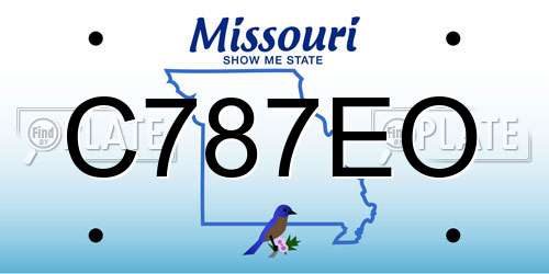 C787EO Missouri License Plate