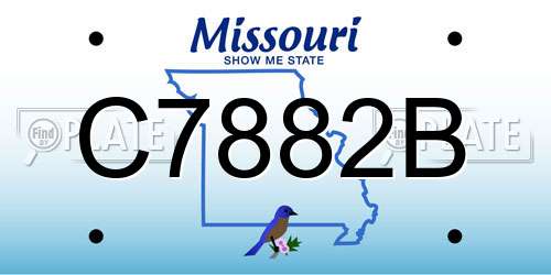 C7882B Missouri License Plate