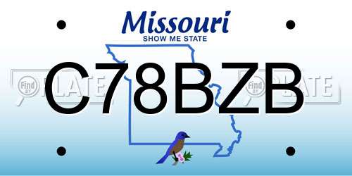 C78BZB Missouri License Plate