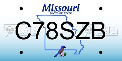 C78SZB Missouri License Plate