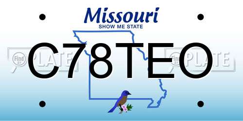 C78TEO Missouri License Plate
