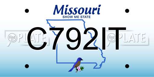 C792IT Missouri License Plate