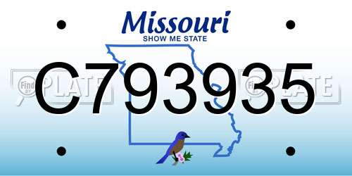 C793935 Missouri License Plate