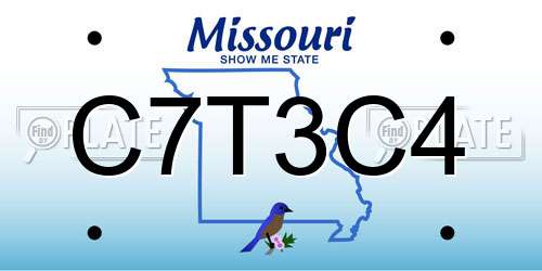 C7T3C4 Missouri License Plate
