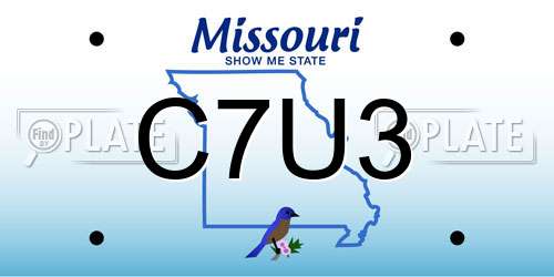 C7U3 Missouri License Plate