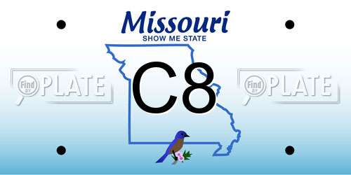 C8 Missouri License Plate