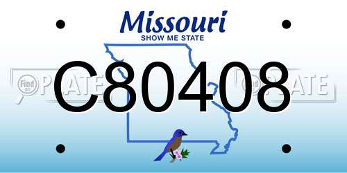 C80408 Missouri License Plate