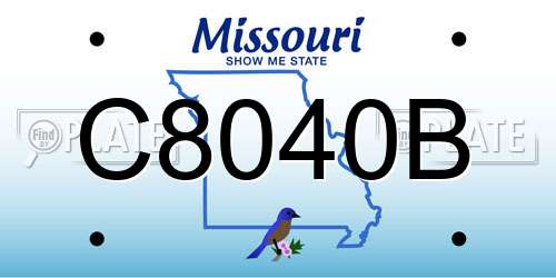 C8040B Missouri License Plate
