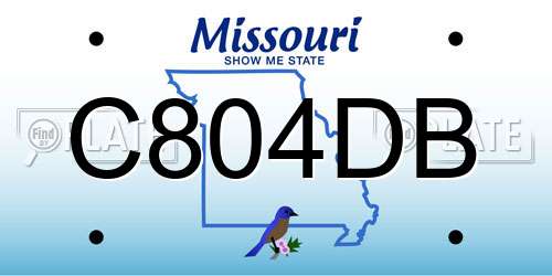 C804DB Missouri License Plate