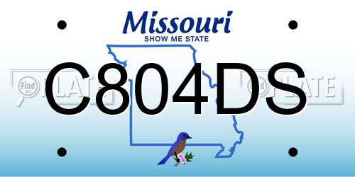 C804DS Missouri License Plate